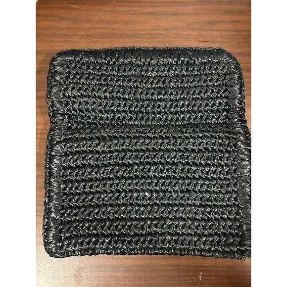 Vintage Koret Italy Black Laced Bag with Red Leather Interior - Picture 2 of 6